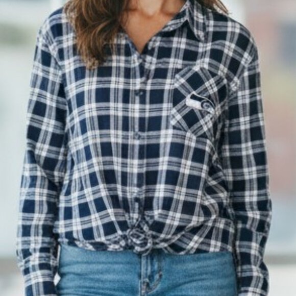 NFL Seattle Seahawks Plaid Logo Flannel - Picture 1 of 8